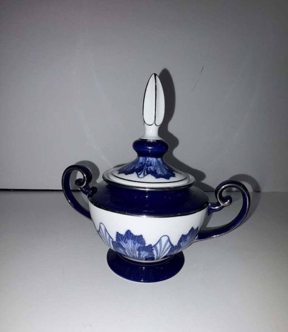 Bombay Company Porcelain Sugar Bowl with Lid
